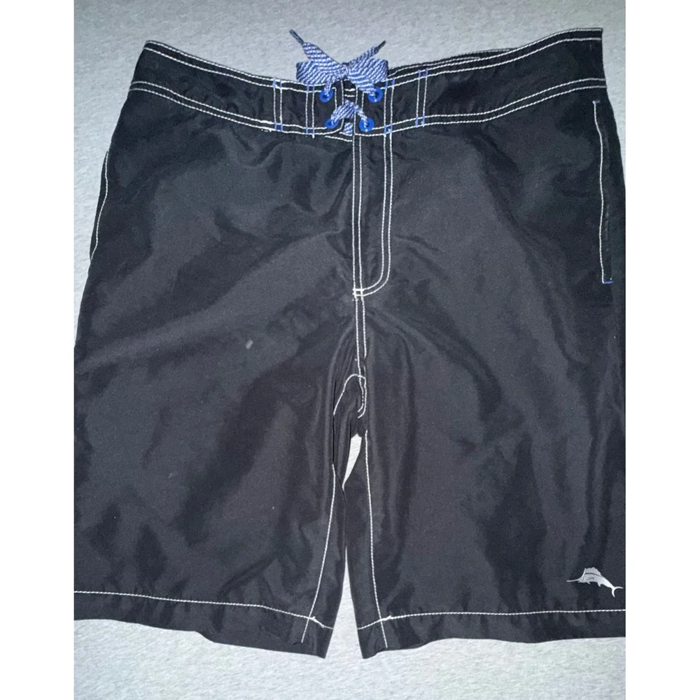 Tommy Bahama Board Shorts Mens 34 Black Relax Swim Trunks Bathing Suit Pool